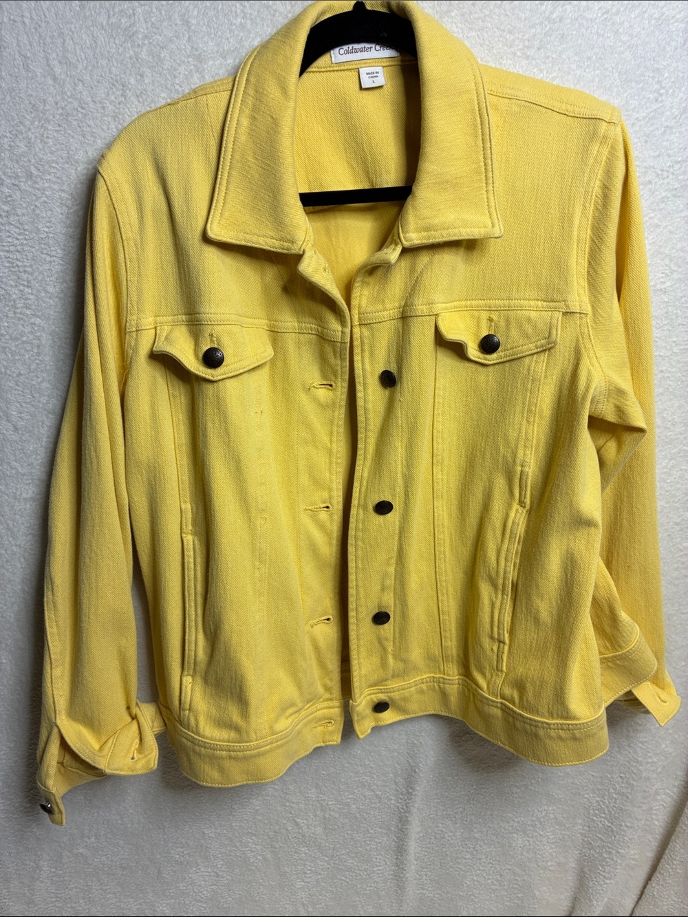 Coldwater Creek Bright Yellow Button-Front Jacket